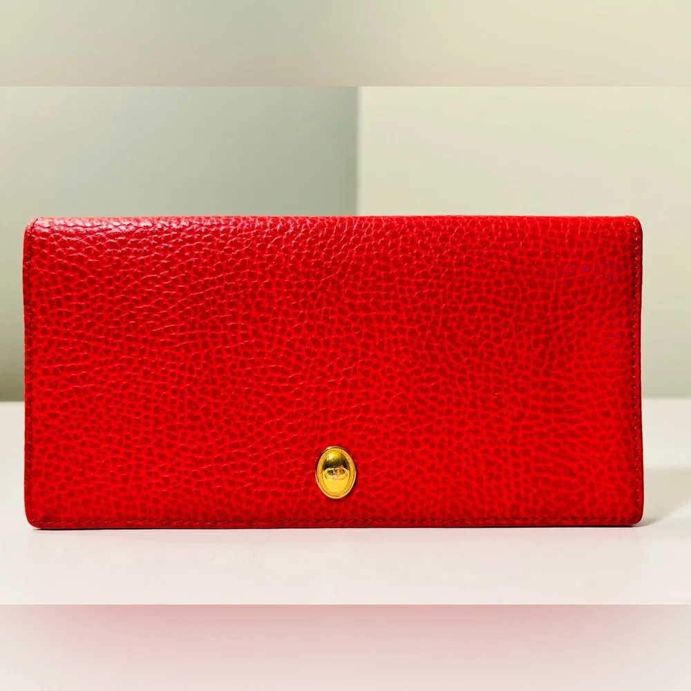 Authentic Dior Vibrant Red Leather Wallet